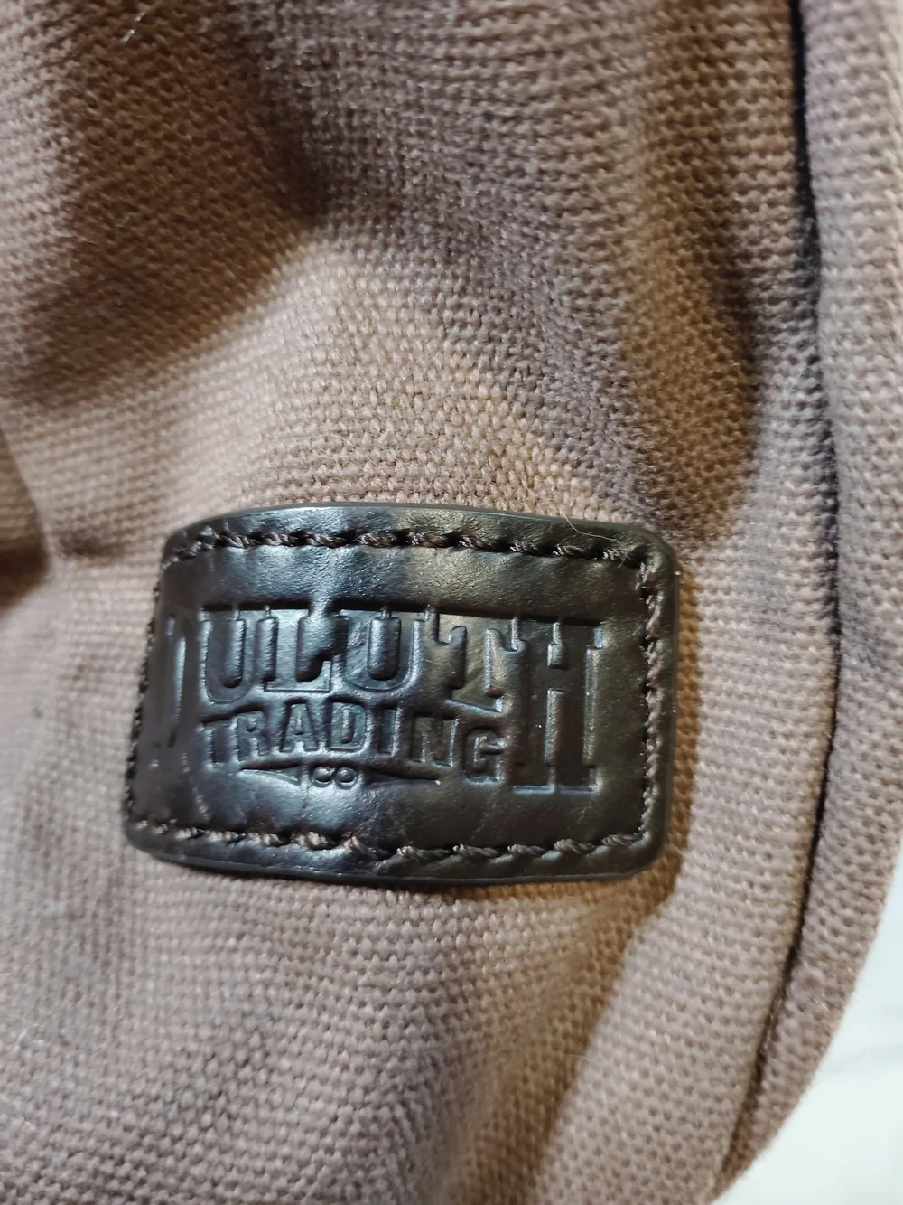 Duluth Trading Co Brown Canvas & Dk Brown Leather Trim Men's Messenger Bag